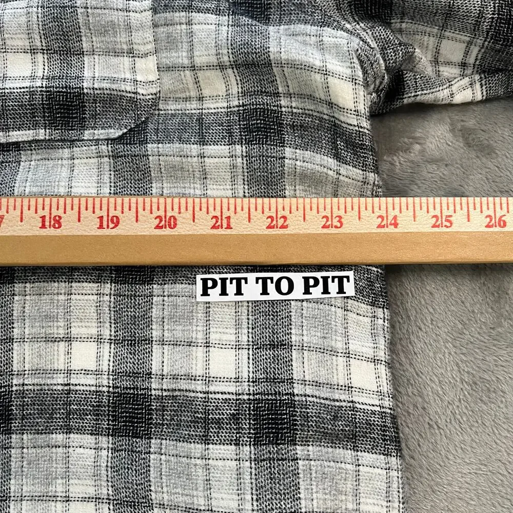 EZEKIEL Men's Gray Plaid Overshirt/Jacket Sherpa Lined Snap Buttons XXL
